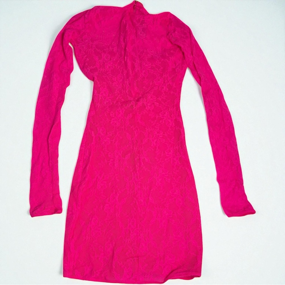 SKIMS Neon Pink Lace Dress - Picture 6 of 9
